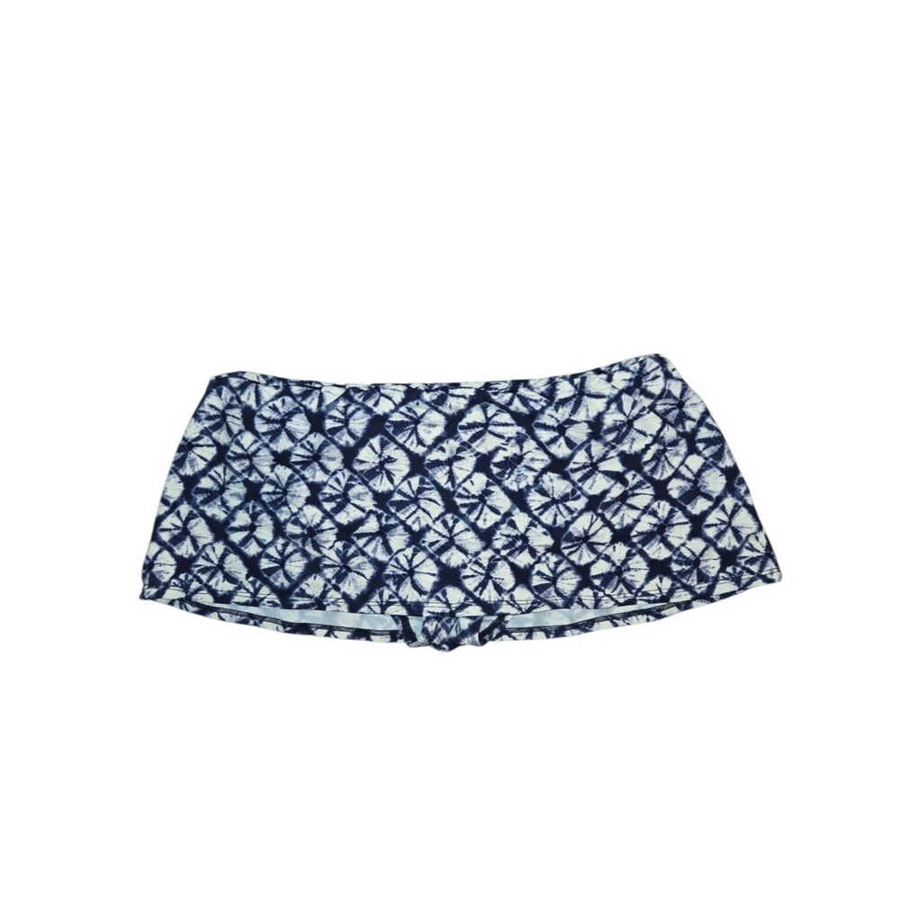 Talbots Tie-Dye Shibori Navy Blue Mini Swim Skirt Size 10